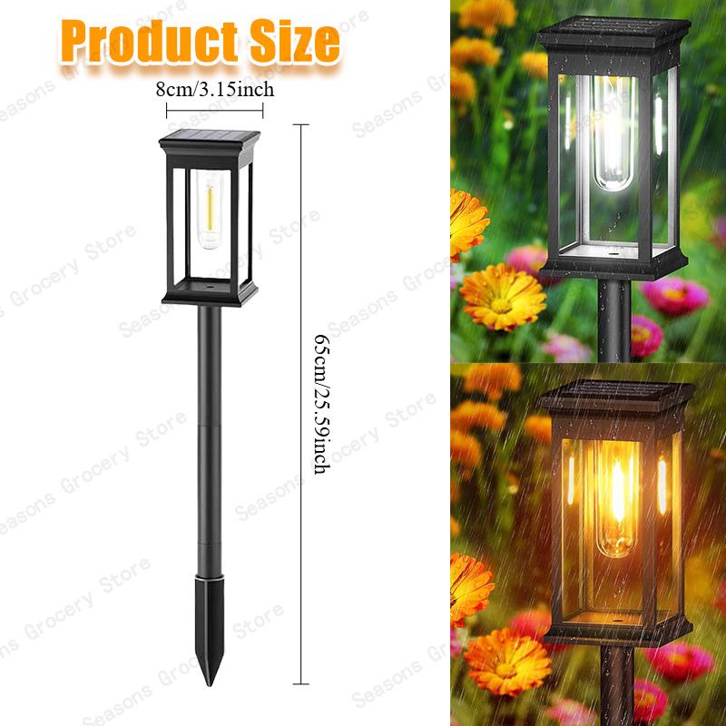 Solar LED Walkway Lights Outdoor Waterproof Durable Tungsten Warm Light Garden Patio Driveway Sidewalk Splice Decorative Lights