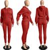 Tuta da donna con cappuccio due pezzi set felpe con cappuccio tasche pantaloni tuta pantaloni con coulisse set sportivo