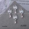 Silver Star Moon & Pink Heart Tassel Nail Rhinestone Ornaments