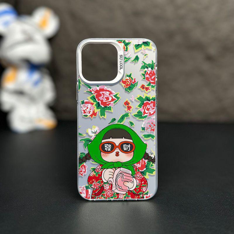 Applicable to 11promax mobile phone case iPhone11 Apple 11 new 1111 all-inclusive xr female Northeast big flower fortune
