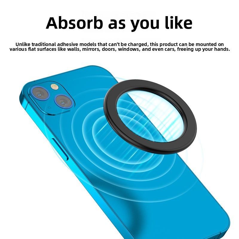 Apple Phone Magnetic Ring Mobile Phone Stand Sticker With Magnetic Plate For Home Office And Bathroom