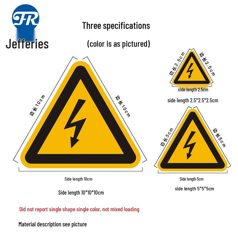 Warnaufkleber Dreieck Stromschlag - Strapazierfähiges PVC, Selbstklebend, Abriebfest.
