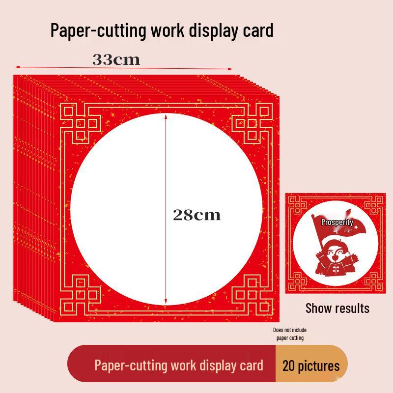 Children's 3D Chinese New Year Paper Cutting Set: Festive Red Paper Window Flowers & Tools