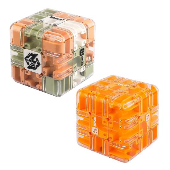 2Pcs Rolling Ball Maze Cube Kids Brain Teaser 3D Puzzle Maze Cube Toddlers Stress Relief Logical Thinking Training Bead Maze Educational Toy