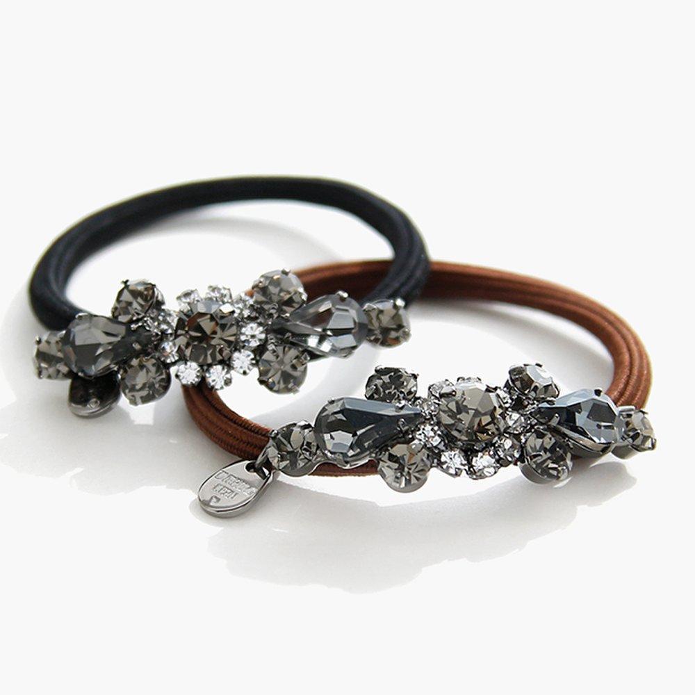 

Jlauren 11H0206 Двухцветная хрустальная роскошная повязка для волос черная