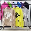 High-Quality 450g Men's Spider Web Foam Print Hoodie - Young Thug Style