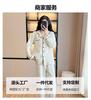 Pajamas Autumn and Winter Women's New Air Layer Three-layer Warm Pure Cotton Japanese Lapel Long-sleeved Trousers Set Loungewear