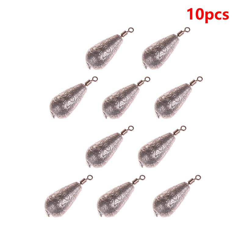 10Pcs Lead Sinker Reverse Fishing Lead Rotating Eight-Shaped Ring Fishing Lead Sinker Sliding Lead Water Drop Lead Sinker