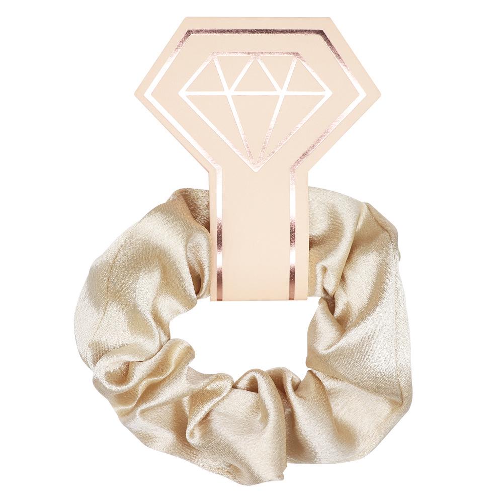 Large Solid Color Satin Fabric Scrunchies for Women's Ponytails