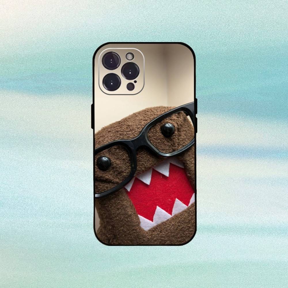 Cute Domo-kun Phone Case For iPhone17,16,15,14,13,12Plus,Pro Max,XS,5G Soft Silicone Black Cover