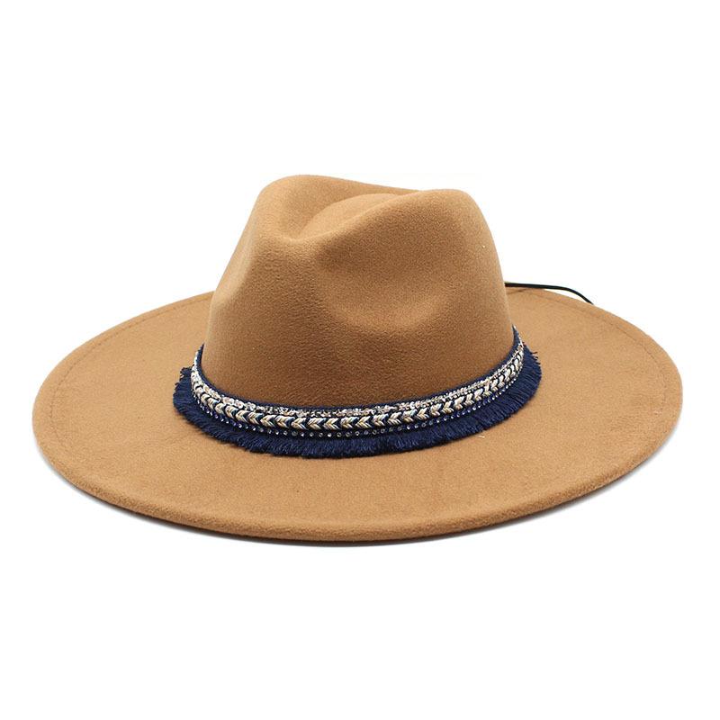 Pfirsichherz Top 9,5 cm Breite Krempe Zylinderhut Ethnischer Stil Accessoires Jazzhut Kaschmir Filzhut Gentleman- und Damenhut