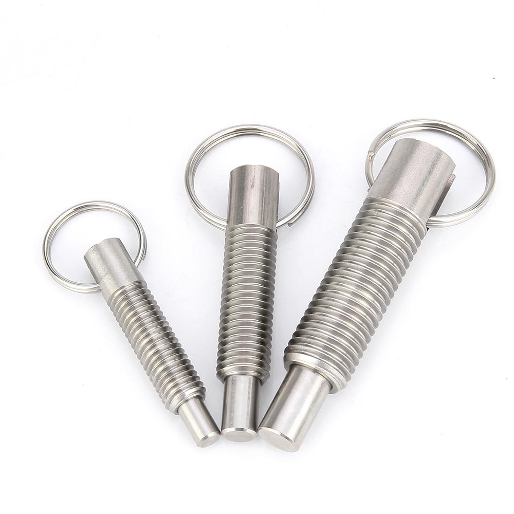 1 stk Rustfritt/Karbonstål Plasseringspinner M6~M16 Indekseringsbolt Håndinntrekkbare Fjærpinner Indekseringsplunger Med Ring