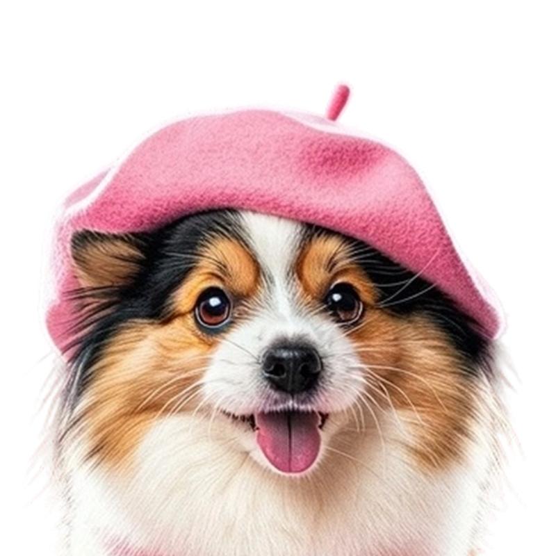 Fashion Pet Beret Hat with Unique Design Enhancing Pet Personality For Social Media Photo And Various Event Gathering