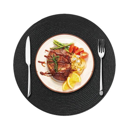 Round Placemats for Dining Table, Woven Heat Insulation Pad, Biodegradable Coasters for Dishes Cups, Farmhouse Kitchen Decor