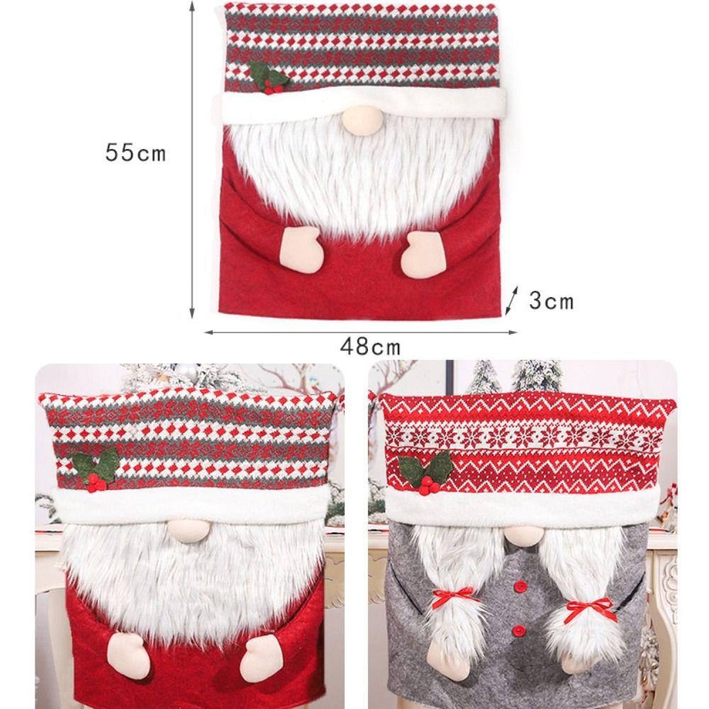 Cartoon Christmas Chair Cover Cloth Classic Faceless Stool Cover Exquisite Cute Dinner Chair Back Decor Couple