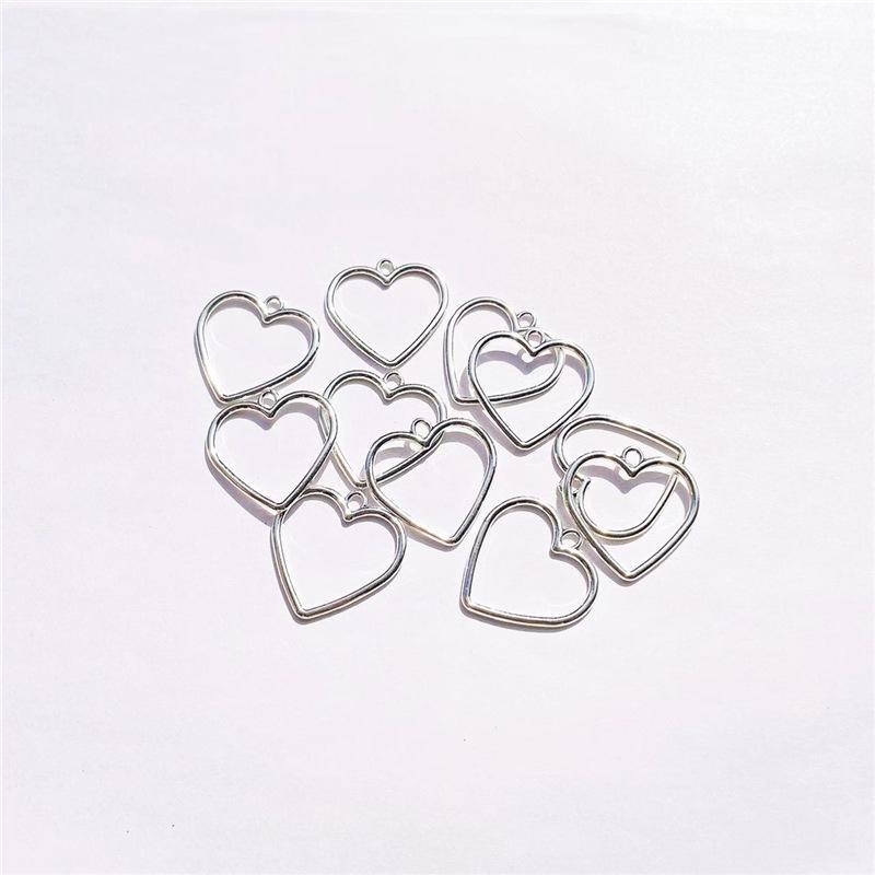 Love Heart Pendant Charm Alloy Jewelry for DIY Bracelets & Necklaces