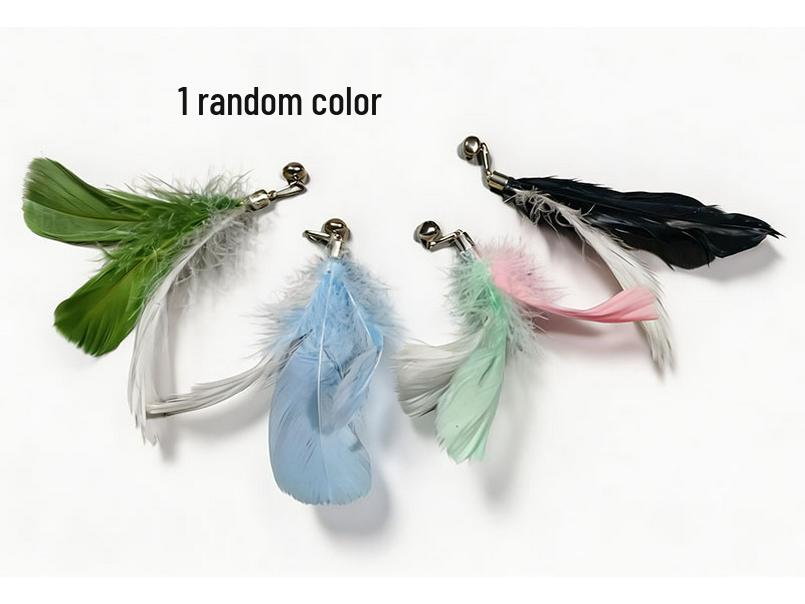 Durable Cat Toy with Suction Cup: Colorful Feather Teaser Stick & Steel Wire for Self-Entertainment