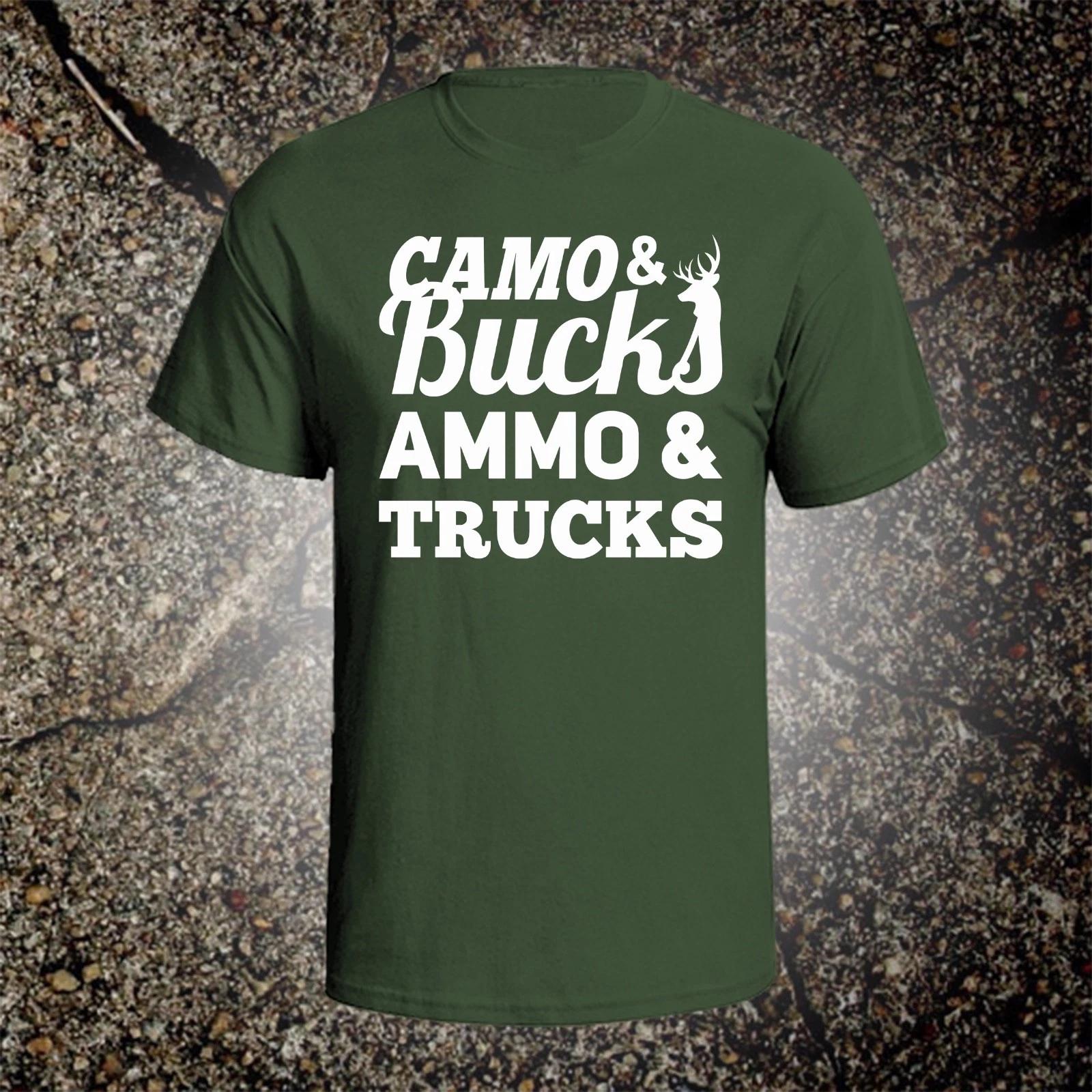 Camo Bucks Ammo Trucks hunting vintage style graphic t shirt tee browning 3XL