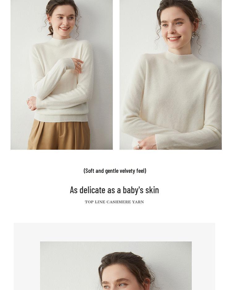 New Arrival: Cashmere Half-High Collar Loose Pullover Sweater