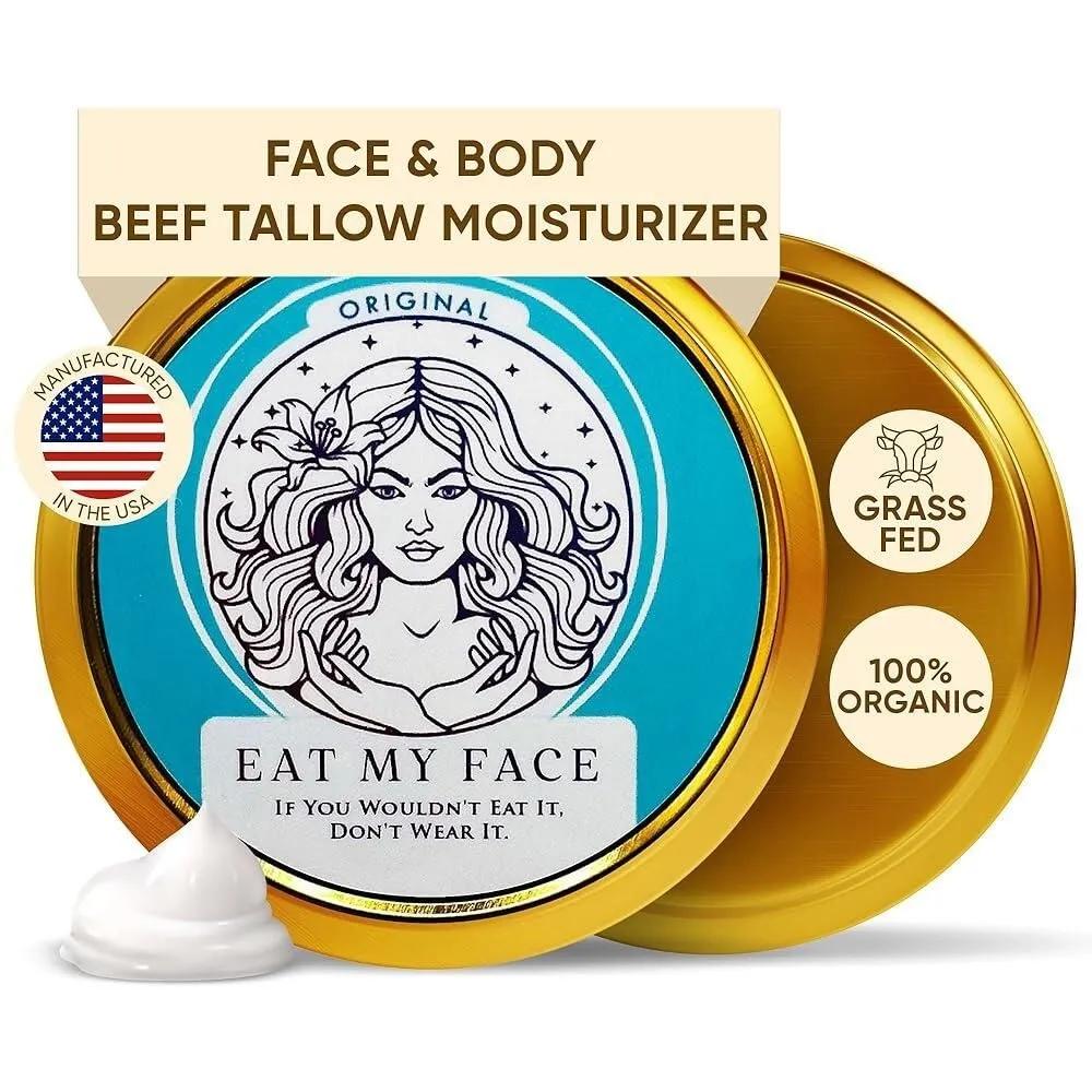 Eat My Face Grass Fed Beef Tallow Face Moisturizer for Face, Body, and Hands. Deep skin care for dry and sensitive skin.