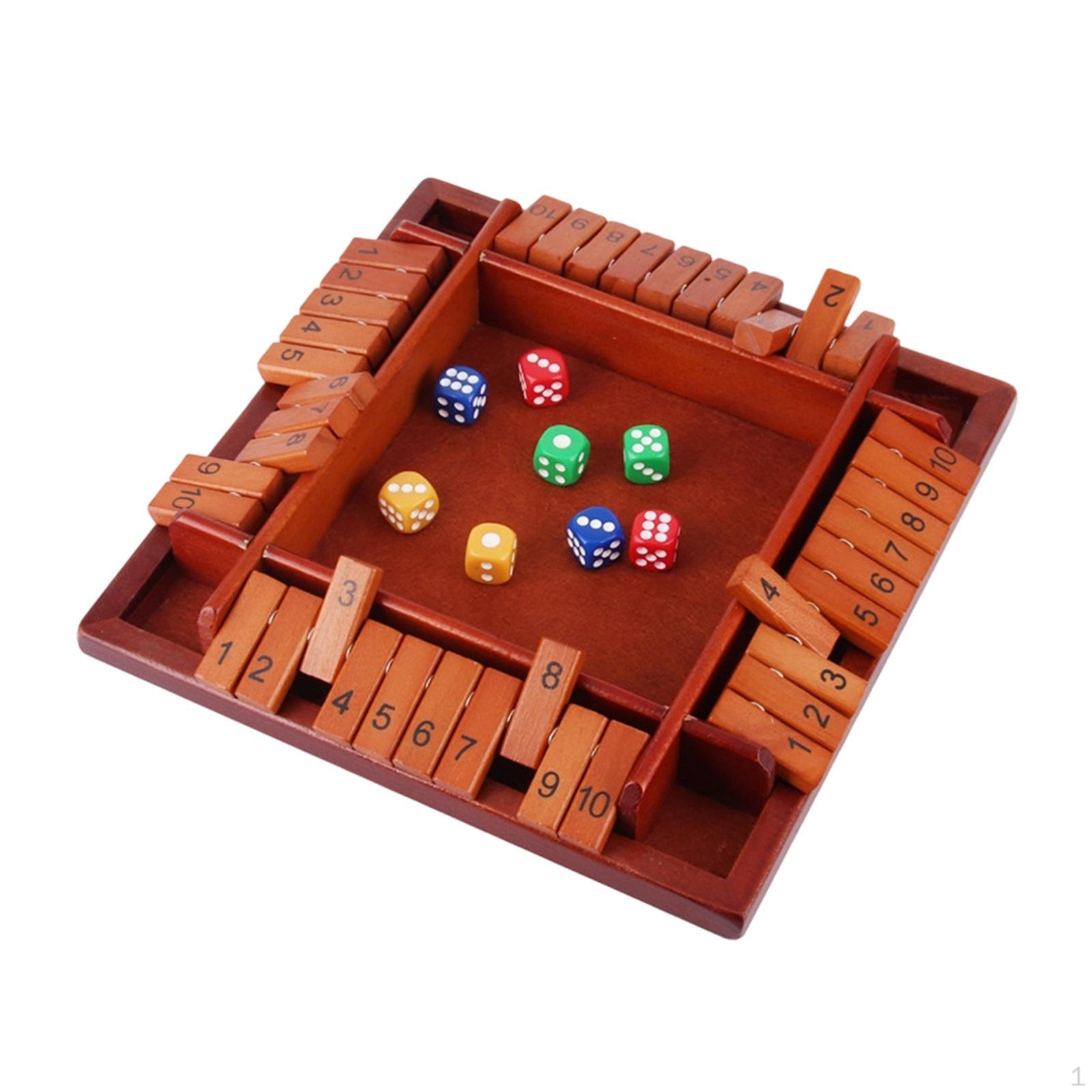 Shut The Box Dice Game Props Wooden Board for Birthday Classroom
