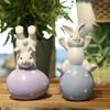 Easters Decorations Bunnies Decors Spring Figurine Table Centerpiece Resin Easters Eggs Rabbit Statue Tabletop Ornament