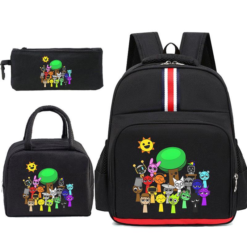Children'S School Bag Game Merchandise Elementary School Backpack Cartoon Printing Three-Piece Set Tote Bag Pencil Bag