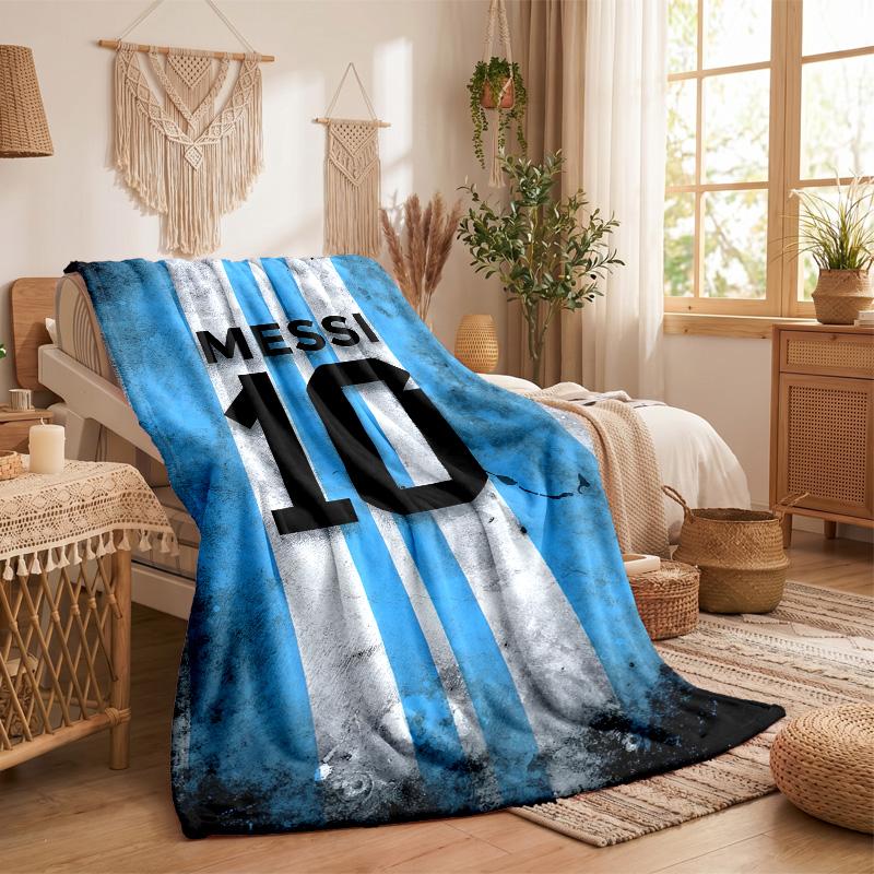 Argentina National Football Team Print Flannel Blanket Soft Warm Sofa Bed Throw Blanket For Home Office Bedroom