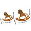 Handmade Rocking Horse Ornaments Retro Style Lifelike Rocking Horse Statue Hand Carved Decorative Animal Sculpture Bedroom