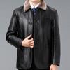 Winter Fur All-in-one Leather Jacket for Middle-aged and Elderly People Genuine Leather Sheepskin Men's Velvet Thickened Leather Jacket Coat Top