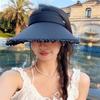 Sweetheart Ice Silk Wide-Brim Lace Sun Hat Breathable Open-Crown Visor With Uv Protection For Travel