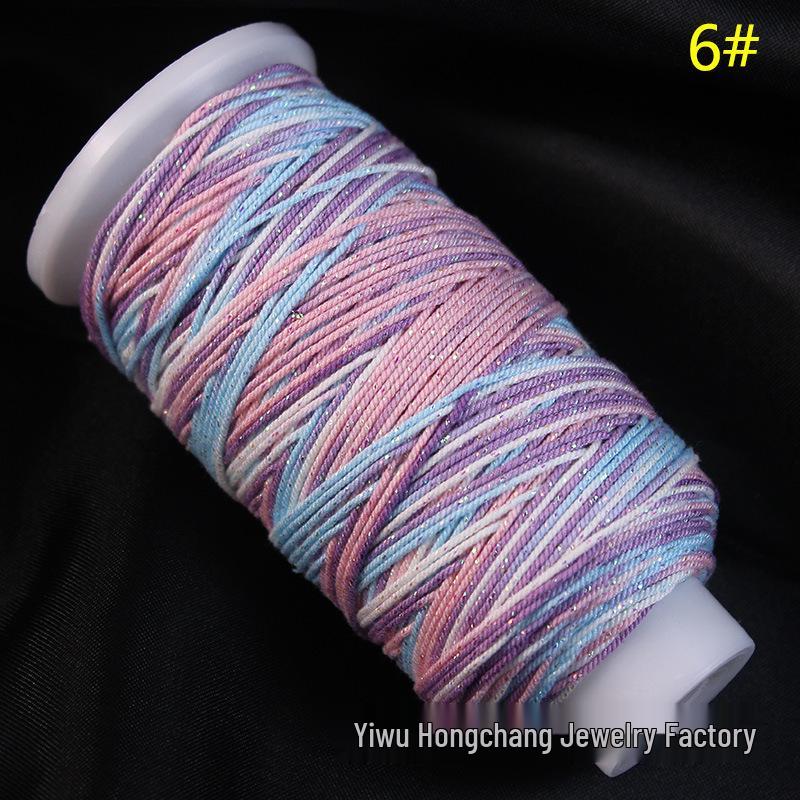 Variegated Hand-Spun Cotton Necklace & Bracelet Rope with Gold Tibetan Starry Sky Gradient