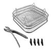Kochrost Heißluftfritteuse Zubehör 19,5x13,5x9cm Rechteckiges Stapelbares Gestell Set Knusprige Textur Kochen Küche Kochen