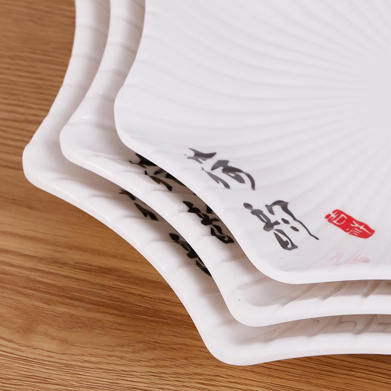 Thickened Melamine Porcelain-Look Plate for Seafood, Buffet, Hot Pot, and Banquet Dishes