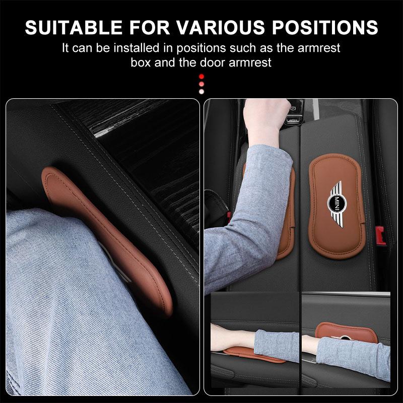1Pcs Leather Car Pillow Car Knee Pad Elastic Memory Foam Leg Pad For BMW Mini Cooper F54 F55 F56 R56 R60 SONE Roadster Clubman Coupe