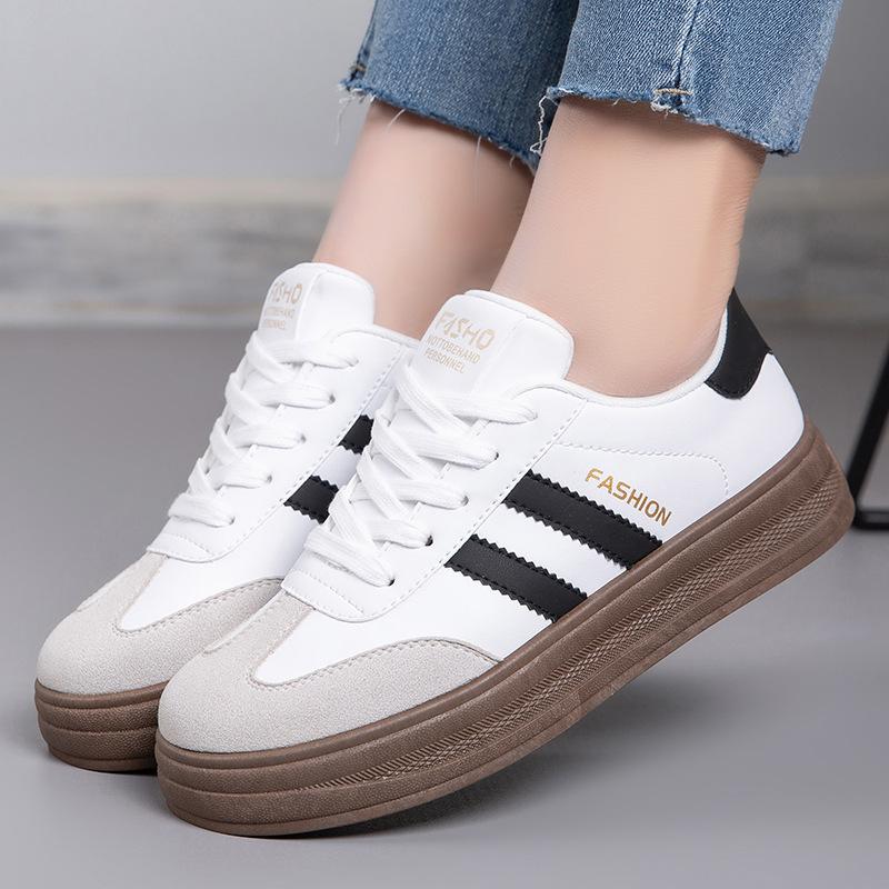 2025 new spring and autumn versatile casual shoes non-slip and wear-resistant thick-soled white shoes women's shoes soft soles are not tired of feet