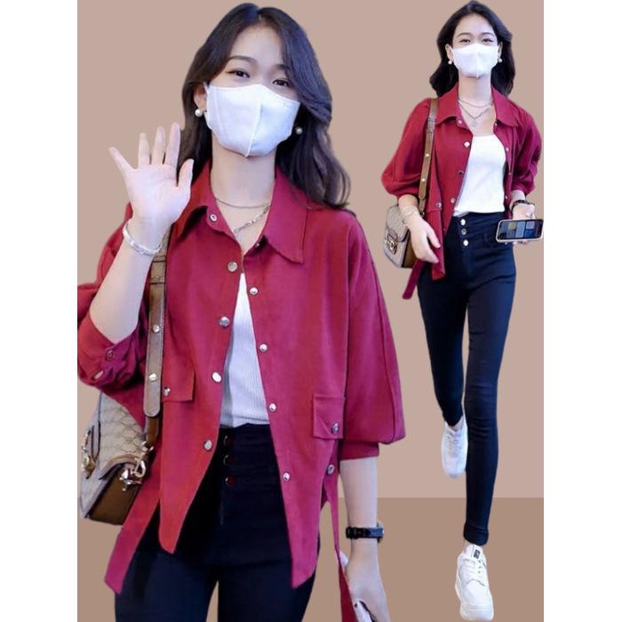 Women's 2025 Spring/Autumn High-End Loose Bat Sleeve Cardigan Top