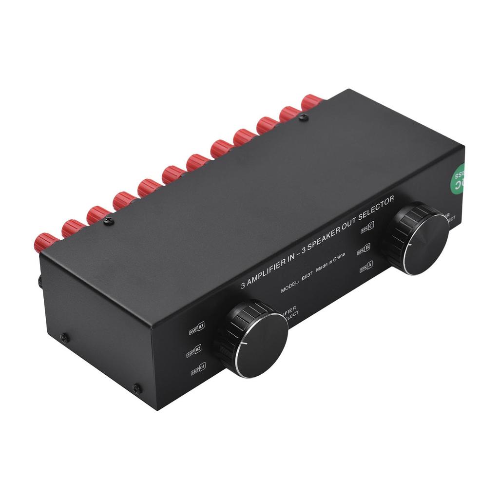 AMP Speaker Selector 300W Powered Speaker Splitter for Home Audio OUT Switcher Selector Plug and Stereo Sound Quality Switch, 1-Channel Systems, 3/3