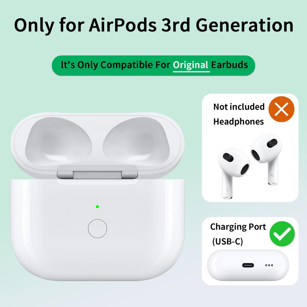 A004 For AirPods 3 Wireless Charging Box 620mAh Earphone Charging Case, Type-C Interface