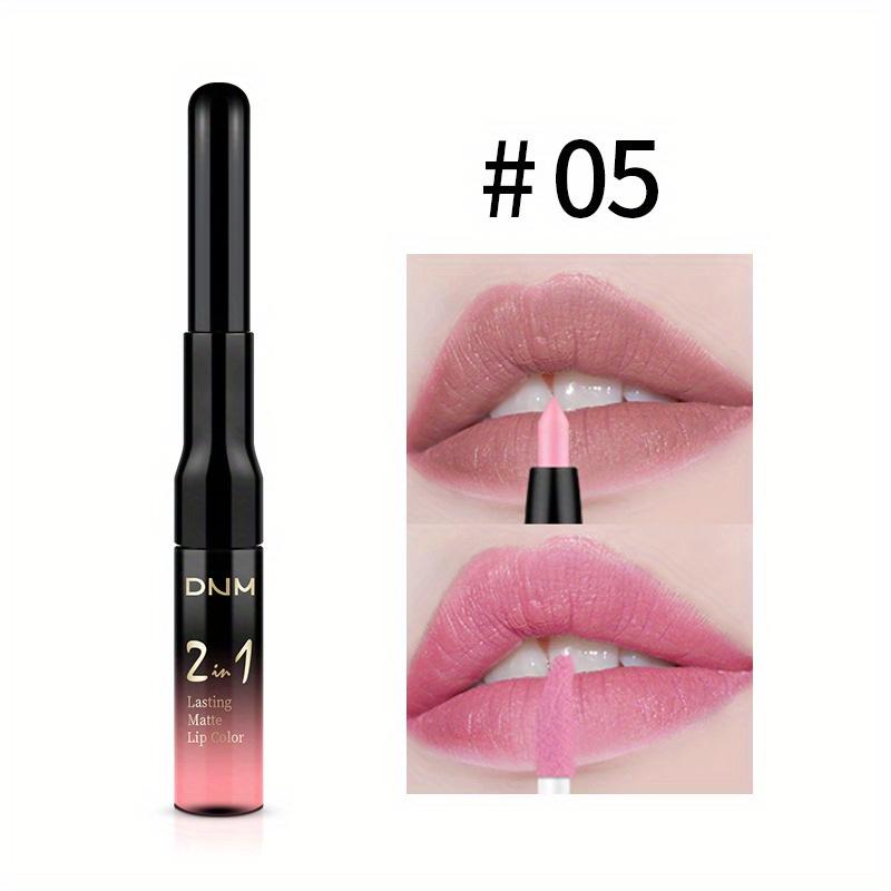 Rossetto a tazza antiaderente Rossetto colorato facile da applicare Lucidalabbra a doppia estremità Matita per labbra Smalto per labbra due in uno