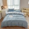 Solid Color Bedding Four-piece Set, Skin-friendly, Breathable and Comfortable, Washed Sheets, Quilt Covers, Pillowcases, Sets