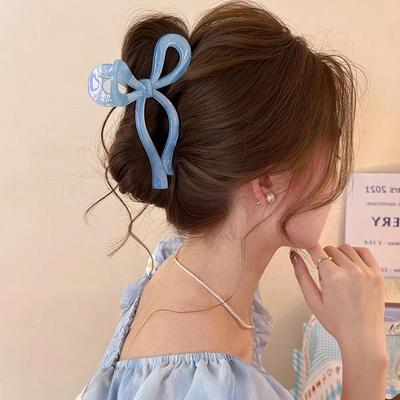 Koreanischer Kunststoff Bunt Große Schleife Haarspange Trendige Hai-Haarspange Klemme Haarspangen Haargriff Für Frauen Haarschmuck