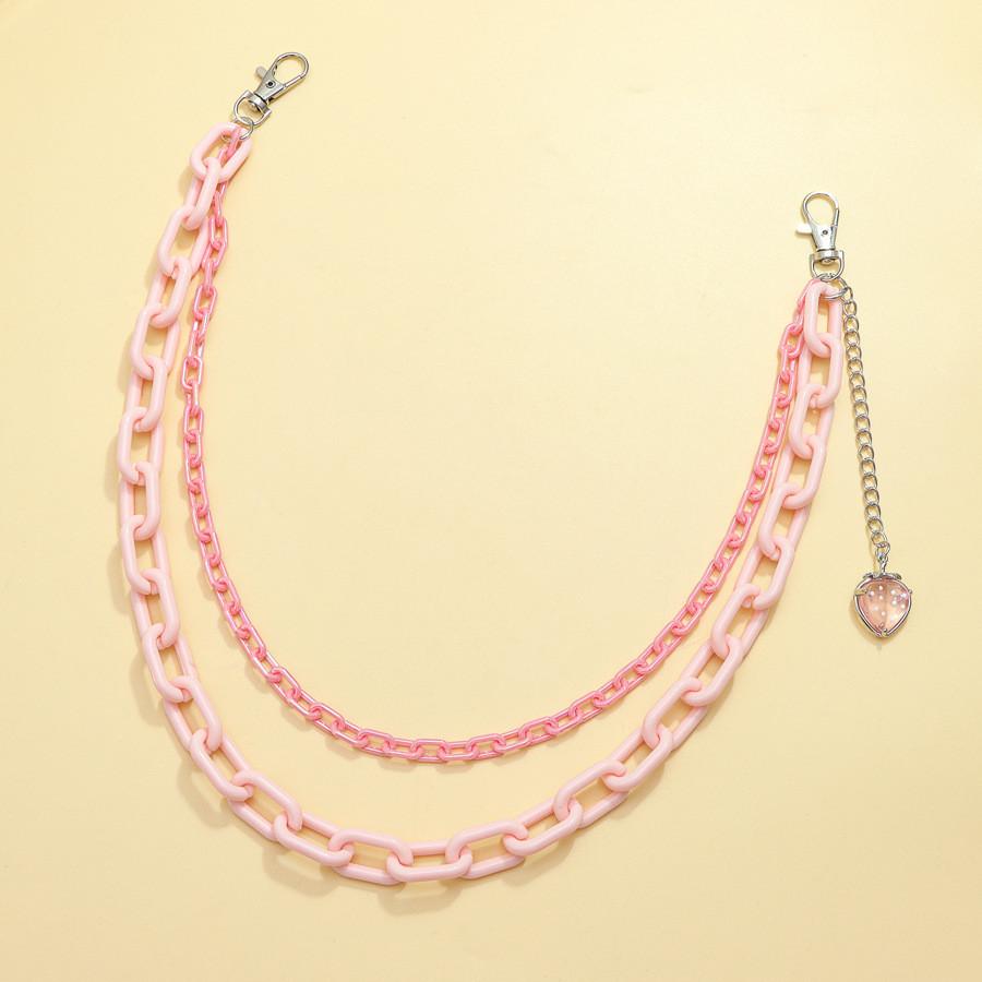 

Chic Pink Fruit Belt Chain With Acrylic Material For Fresh Summer Fashion Accessories