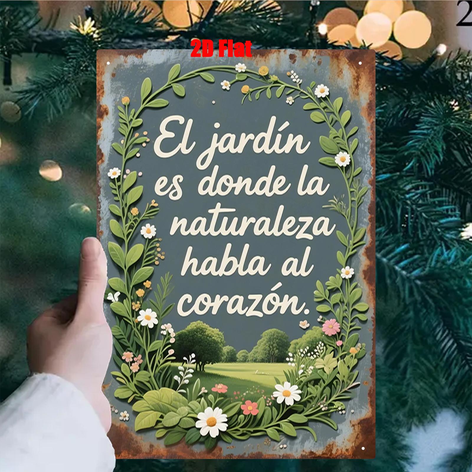 

1 Metal Wall Art Sign Wall Decorative Plaque Spanish Garden Tin Signboard Suitable for Family Courtyards Gardens Terraces aluminum 20x30cm