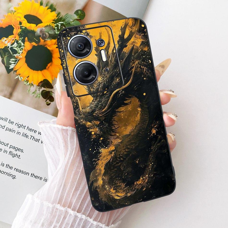 For Infinix Hot 30 5G X6832 Cool Dragon Tiger Pattern Phone Case For Infinix Hot30 5G Black Silicone Soft Cases