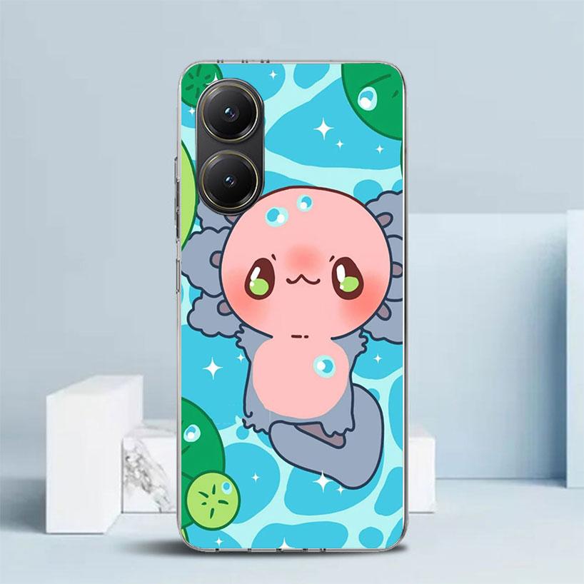 Cute Axolotl Kawaii Soft Cover for Xiaomi Poco F7 Ultra X7 X6 X5 Pro M7 Phone Case Redmi 15 15C 13 13C 12 12C 10 10C Print Shell
