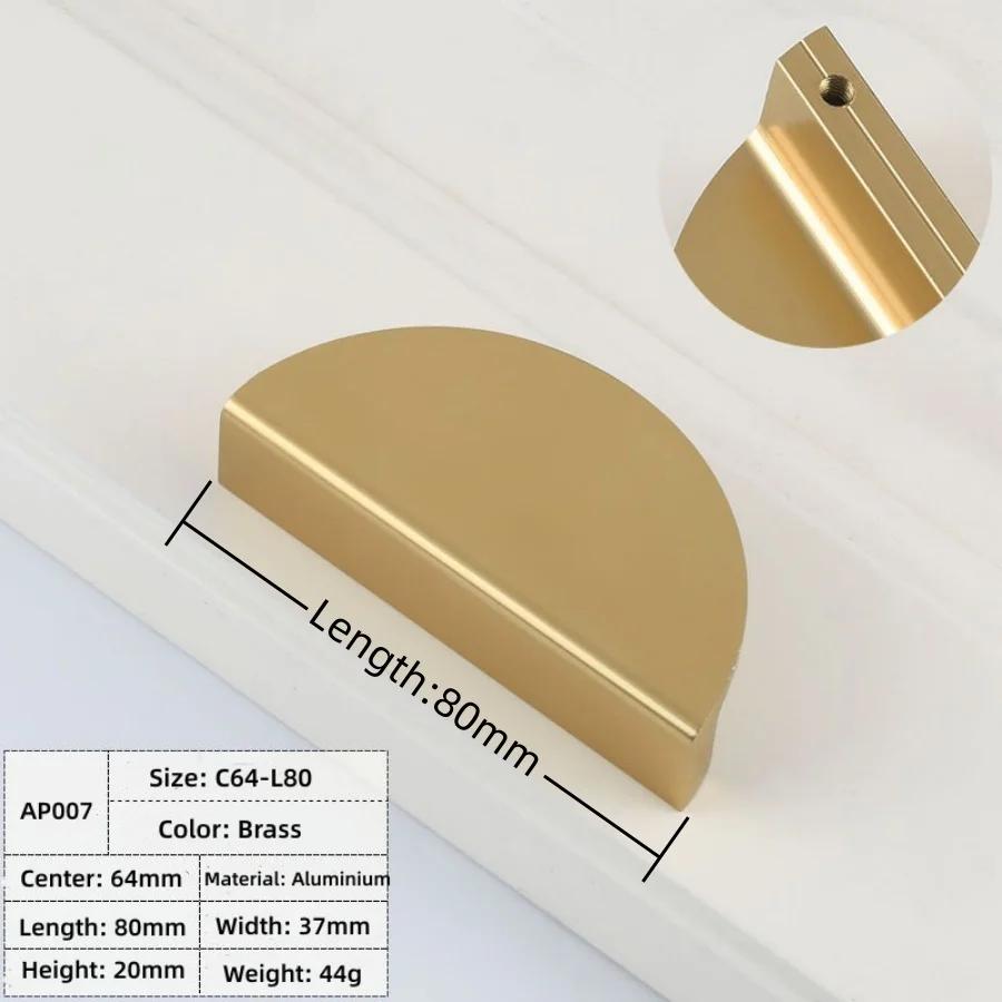 Modern Semicircle Cabinet Door Handles Cupboard Closet Furniture Door Handle Aluminum Alloy Half Round Drawer Pulls