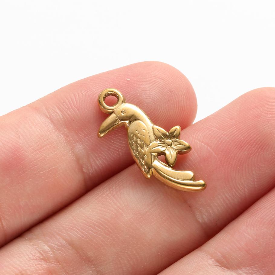 6pcs Fashion Animal Pendant Sea Turtle Tail Horse Stainless Steel Lobster Bird Charms for Jewelry Making Bulk Handmade Keychain