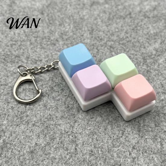 Decompress Fidget Toy Colorful Keyboard Toys Mechanical Button Clicker Keychain Travel Stress Creative for Adults Work Anxiety Relief Mental