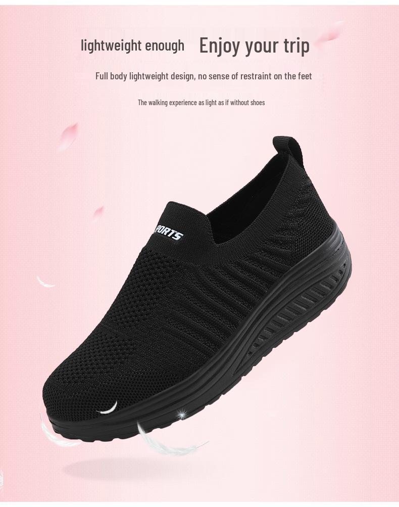 Sponge Cake Platform Women's Slip-On Summer Shoes – Breathable, Soft Sole, Rocking Sneakers